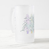 MODRN ARTホワイトシルバーLESSはより多い フロストグラスビールジョッキ (正面左)