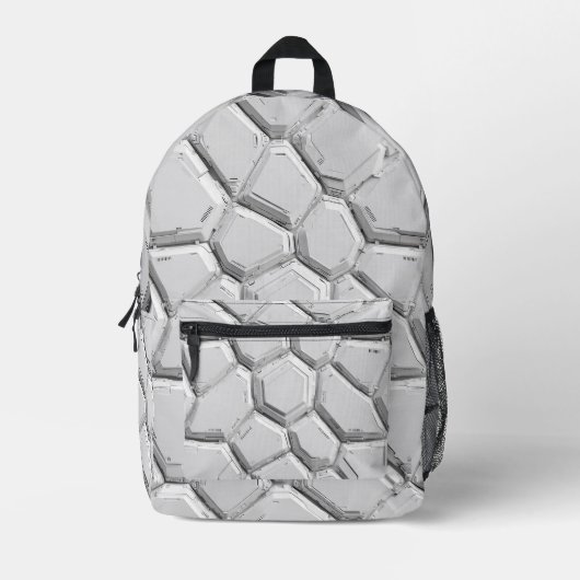 Modular Armor White Backpack プリントバックパック (正面)