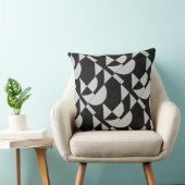 Modular Noir Echo Geometric Black White Cotton クッション (椅子)