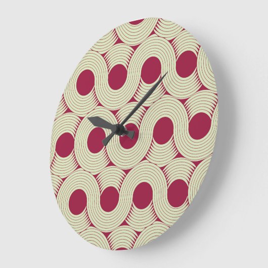 Moebiusストライプ:無限の赤 – 緑タイル ラージ壁時計 (傾斜)