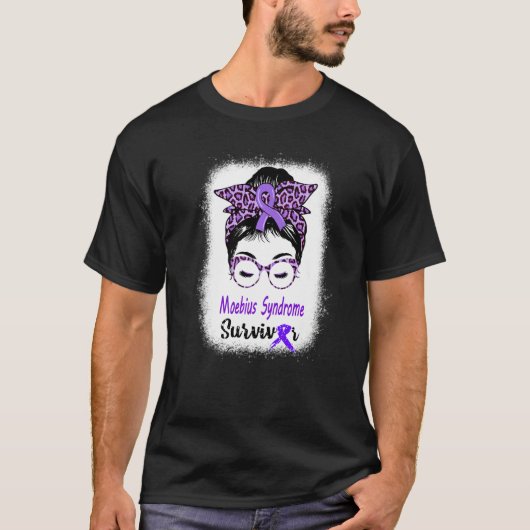 Moebius Syndrome Survivor Messy Bun Moebius Facial Tシャツ (正面)