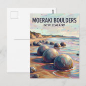 Moeraki Boulders New Zealand ポストカード (正面/裏面)