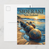 Moeraki Boulders New Zealand ポストカード (正面/裏面)