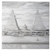 Moerisの王およびエジプトの彼のの2つのピラミッド タイル (正面)