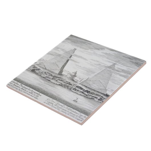 Moerisの王およびエジプトの彼のの2つのピラミッド タイル (側面)