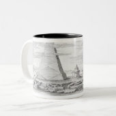 Moerisの王およびエジプトの彼のの2つのピラミッド ツートーンマグカップ (正面左)