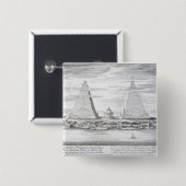 Moerisの王およびエジプトの彼のの2つのピラミッド 缶バッジ (正面&裏面)