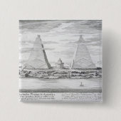 Moerisの王およびエジプトの彼のの2つのピラミッド 缶バッジ (正面)