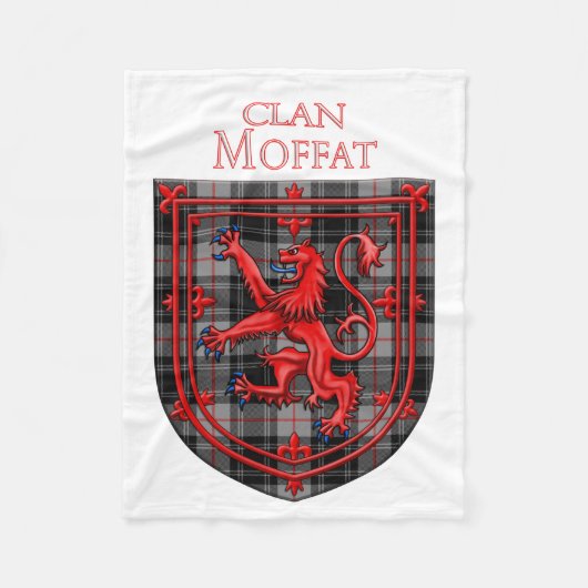 Moffat Tartan Scottish Plaid Lion Rampant フリースブランケット (正面)