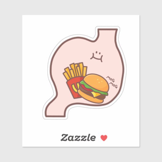 MOG MOG Stomach – Kawaii Burger & Fries シール (シート)