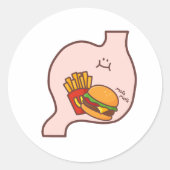 MOG MOG Stomach – Kawaii Burger & Fries ラウンドシール (正面)