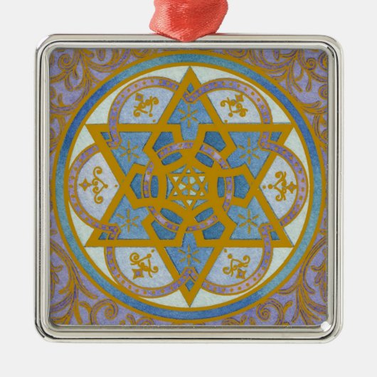 Mogenデイヴィッドのハヌカー(ユダヤ教の祭り)のオーナメント メタルオーナメント (正面)