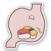 MogMogEetan – Kawaii Stomach Character with Sushi シール (正面)