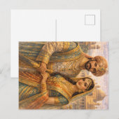 Mogulen Paar Blau-Gold ポストカード (正面/裏面)