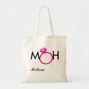 MOH -メイド・オブ・オーナー(花嫁付き添い人) -ピンクのリング-名前 トートバッグ