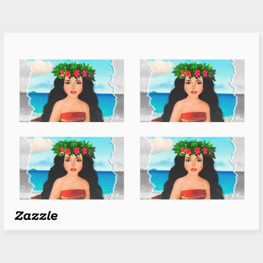 Mohana Doll 長方形シール (シート)