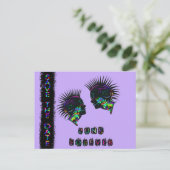 Mohawkは日付はがきパンクロック結婚の 案内ポストカード (スタンド正面)