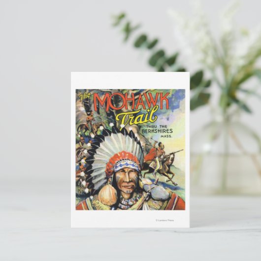 Mohawkトレイル、Mohawkインディアンの表示 ポストカード (スタンド正面)