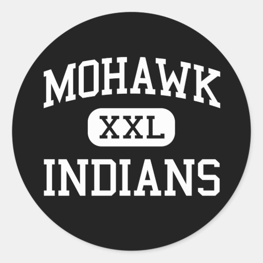 Mohawk -インディアン – 高校 – マルコーラオレゴン ラウンドシール (正面)
