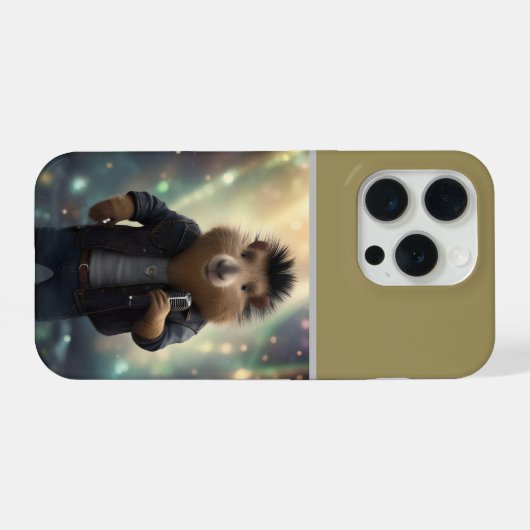 "Mohawk Capybara: Rockin' the River!" iPhoneケース (裏面横)