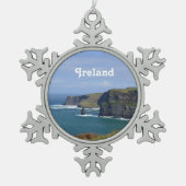 Moherの素晴らしい崖 スノーフレークピューターオーナメント (正面)