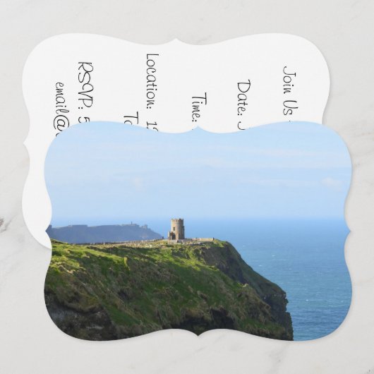 Moherの美しい緑の崖 招待状 (正面/裏面)