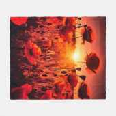 Mohn im Gegenlicht フリースブランケット (正面(横))