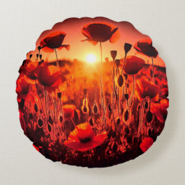 Mohn im Gegenlicht ラウンドクッション