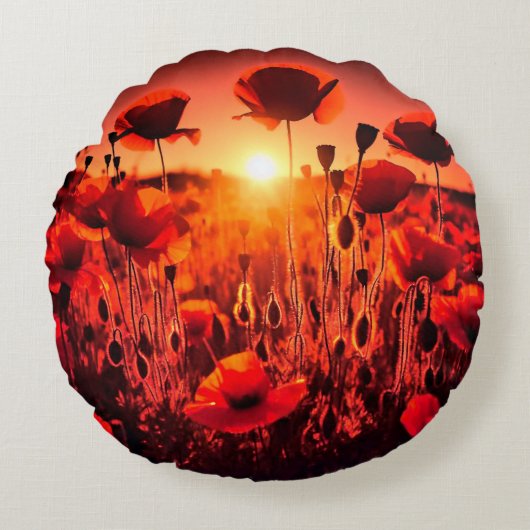 Mohn im Gegenlicht ラウンドクッション (正面)