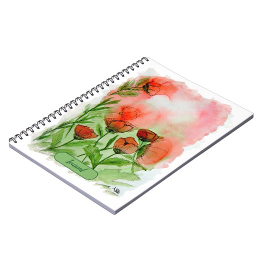 Mohnblumen Aquarell - ノートブック (左側)