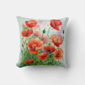 Mohnblumenwiese, Aquarell -  クッション (正面)