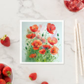 Mohnblumenwiese, Aquarell -   スタンダードカクテルナプキン (インサイチュ)