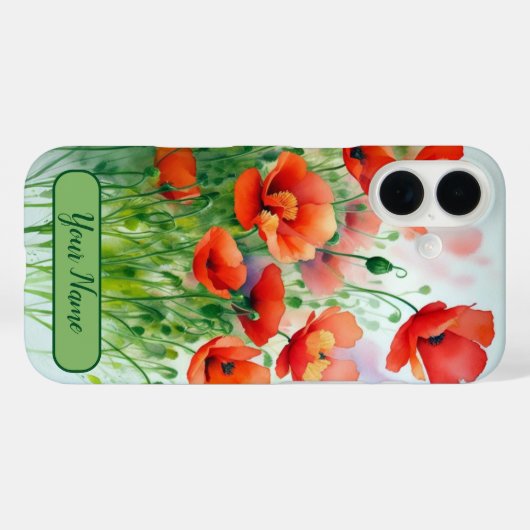 Mohnblumenwiese, Aquarell -  Case-Mate iPhoneケース (裏面 (横))