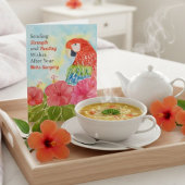 Mohs Surgery Healing Scarlet Macaws, Hibiscus カード