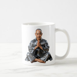 Moine bouddhiste en prière コーヒーマグカップ
