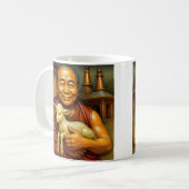 Moine bouddhiste et sérénité コーヒーマグカップ (正面左)