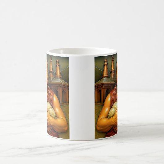 Moine bouddhiste et sérénité コーヒーマグカップ (中央)