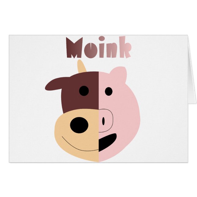 Moink: 漫画の牛およびブタカード (正面横)