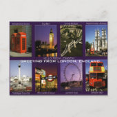 MOJISOLAによるイギリスのロンドンからの挨拶 ポストカード (正面)