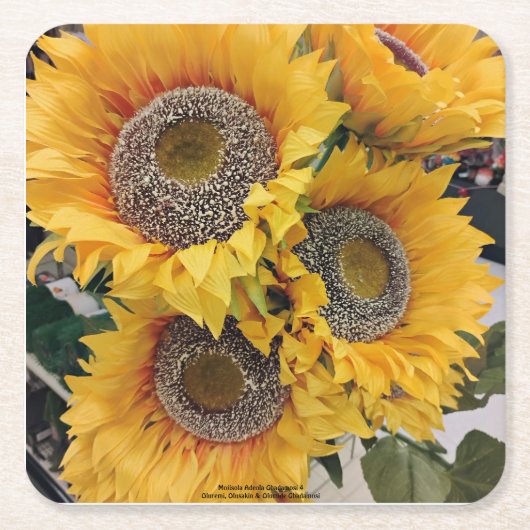 Mojisola 4 Olremi, Olusakin & Olumide Gbdamosi スクエアペーパーコースター (正面)