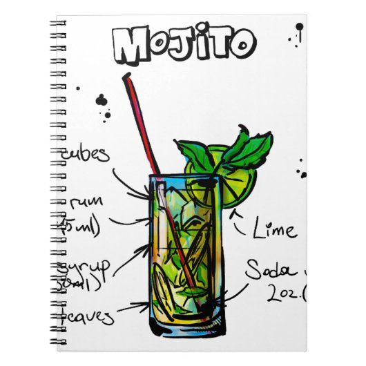 Mojitoのカクテルのレシピ ノートブック (正面)