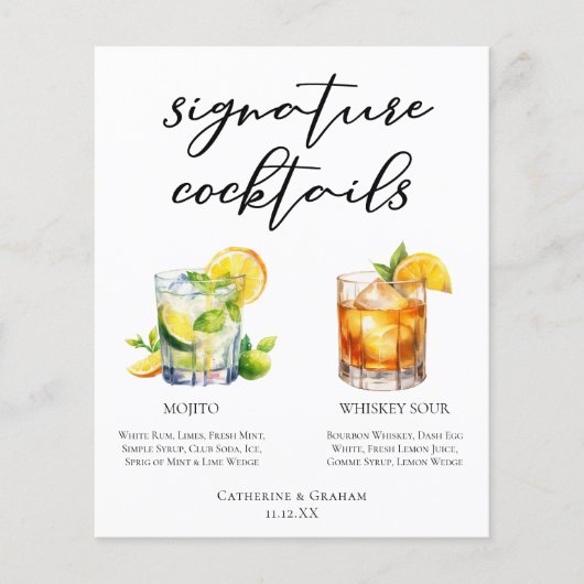 Mojitoウイスキー酸っぱいシグネチャーカクテルメニュー (正面)