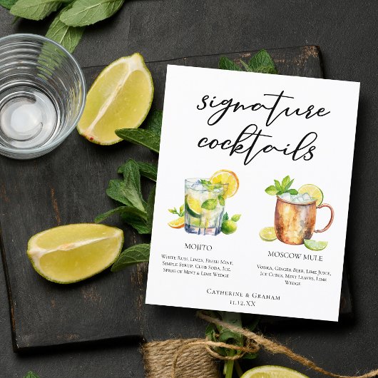 Mojitoモスクワマレのシグネチャーカクテルメニュー