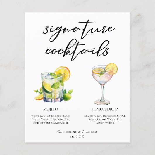 Mojitoレモンドロップサマーシグネチャーカクテルメニュー (正面)