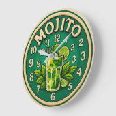 Mojito cocktail Drink Modern ラージ壁時計 (傾斜)