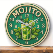Mojito cocktail Drink Modern ラージ壁時計