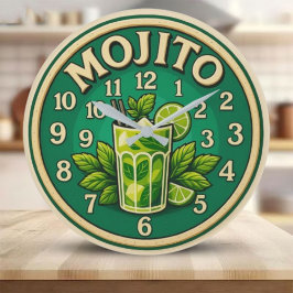 Mojito cocktail Drink Modern ラージ壁時計