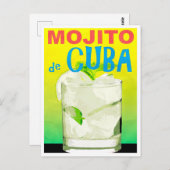 Mojito de Cubaヴィンテージ旅行はがき ポストカード (正面/裏面)