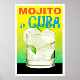 Mojito de Cubaヴィンテージ旅行ポスター ポスター