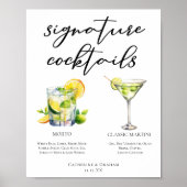 Mojito Martiniのシグニ結婚チャーカクテルメニュー ポスター (正面)